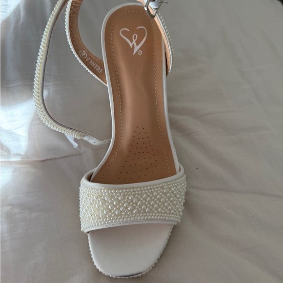 Fashion Nova Pearl-Studded Sandals - Beige - Picture 7 of 12
